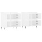 vidaXL Aparadores 2 uds madera contrachapada blanco brillo vidaXL Aparadores 2 uds madera contrachapada blanco brillo