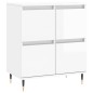 vidaXL Aparadores 2 uds madera contrachapada blanco brillo vidaXL Aparadores 2 uds madera contrachapada blanco brillo