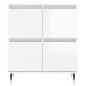 vidaXL Aparadores 2 uds madera contrachapada blanco brillo vidaXL Aparadores 2 uds madera contrachapada blanco brillo