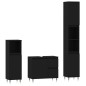 vidaXL Juego de muebles de baño 3 pzas madera contrachapada negro vidaXL Juego de muebles de baño 3 pzas madera contrachapada negro