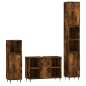 vidaXL Set de muebles baño 3 pzas madera contrachapada roble ahumado vidaXL Set de muebles baño 3 pzas madera contrachapada roble ahumado