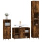 vidaXL Set de muebles baño 3 pzas madera contrachapada roble ahumado vidaXL Set de muebles baño 3 pzas madera contrachapada roble ahumado