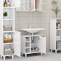 vidaXL Armario de baño madera contrachapada blanco brillo 60x32x53,5cm