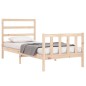 vidaXL Estructura de cama individual con cabecero madera maciza