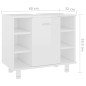 vidaXL Armario de baño madera contrachapada blanco brillo 60x32x53,5cm