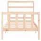 vidaXL Estructura de cama individual con cabecero madera maciza