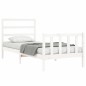 vidaXL Estructura de cama con cabecero madera maciza blanco 90x190 cm