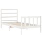 vidaXL Estructura de cama con cabecero madera maciza blanco 90x190 cm