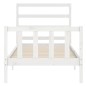 vidaXL Estructura de cama con cabecero madera maciza blanco 90x190 cm
