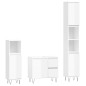 vidaXL Set muebles de baño 3 piezas madera contrachapada blanco brillo vidaXL Set muebles de baño 3 piezas madera contrachapada blanco brillo
