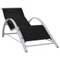 vidaXL Tumbonas con mesita 2 unidades aluminio negro vidaXL Tumbonas con mesita 2 unidades aluminio negro