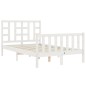 vidaXL Estructura cama de matrimonio con cabecero madera maciza blanco vidaXL Estructura cama de matrimonio con cabecero madera maciza blanco