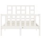 vidaXL Estructura cama de matrimonio con cabecero madera maciza blanco vidaXL Estructura cama de matrimonio con cabecero madera maciza blanco