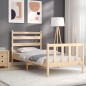 vidaXL Estructura de cama individual con cabecero madera maciza vidaXL Estructura de cama individual con cabecero madera maciza