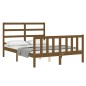 vidaXL Estructura de cama matrimonio con cabecero madera marrón miel vidaXL Estructura de cama matrimonio con cabecero madera marrón miel