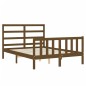 vidaXL Estructura de cama matrimonio con cabecero madera marrón miel vidaXL Estructura de cama matrimonio con cabecero madera marrón miel