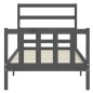 vidaXL Estructura de cama con cabecero madera maciza gris 100x200 cm vidaXL Estructura de cama con cabecero madera maciza gris 100x200 cm