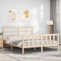 vidaXL Estructura de cama con cabecero madera maciza 160x200 cm vidaXL Estructura de cama con cabecero madera maciza 160x200 cm