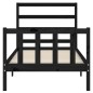 vidaXL Estructura de cama con cabecero madera maciza negro 100x200 cm
