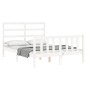 vidaXL Estructura de cama con cabecero madera maciza blanco 120x200 cm vidaXL Estructura de cama con cabecero madera maciza blanco 120x200 cm