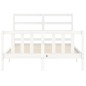 vidaXL Estructura de cama con cabecero madera maciza blanco 120x200 cm vidaXL Estructura de cama con cabecero madera maciza blanco 120x200 cm