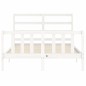 vidaXL Estructura de cama con cabecero madera maciza blanco 140x190 cm vidaXL Estructura de cama con cabecero madera maciza blanco 140x190 cm