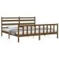 vidaXL Estructura cama y cabecero madera maciza marrón miel 200x200 cm vidaXL Estructura cama y cabecero madera maciza marrón miel 200x200 cm