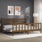 vidaXL Estructura cama y cabecero madera maciza marrón miel 200x200 cm vidaXL Estructura cama y cabecero madera maciza marrón miel 200x200 cm