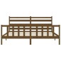 vidaXL Estructura cama y cabecero madera maciza marrón miel 200x200 cm vidaXL Estructura cama y cabecero madera maciza marrón miel 200x200 cm
