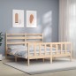 vidaXL Estructura de cama con cabecero madera maciza 160x200 cm vidaXL Estructura de cama con cabecero madera maciza 160x200 cm