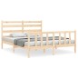 vidaXL Estructura de cama con cabecero madera maciza 160x200 cm vidaXL Estructura de cama con cabecero madera maciza 160x200 cm