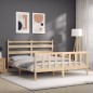 vidaXL Estructura de cama con cabecero madera maciza 160x200 cm vidaXL Estructura de cama con cabecero madera maciza 160x200 cm