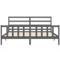vidaXL Estructura de cama con cabecero madera maciza gris 200x200 cm vidaXL Estructura de cama con cabecero madera maciza gris 200x200 cm