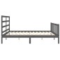 vidaXL Estructura de cama con cabecero madera maciza gris 200x200 cm vidaXL Estructura de cama con cabecero madera maciza gris 200x200 cm