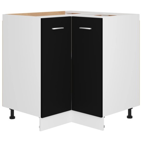 vidaXL Armario inferior de esquina madera negro 75,5x75,5x81,5 cm
