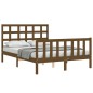 vidaXL Estructura cama y cabecero madera maciza marrón miel 120x200 cm vidaXL Estructura cama y cabecero madera maciza marrón miel 120x200 cm