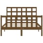 vidaXL Estructura cama y cabecero madera maciza marrón miel 120x200 cm vidaXL Estructura cama y cabecero madera maciza marrón miel 120x200 cm