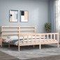 vidaXL Estructura de cama con cabecero madera maciza 180x200 cm