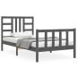 vidaXL Estructura de cama con cabecero madera maciza gris 100x200 cm vidaXL Estructura de cama con cabecero madera maciza gris 100x200 cm