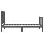 vidaXL Estructura de cama con cabecero madera maciza gris 100x200 cm vidaXL Estructura de cama con cabecero madera maciza gris 100x200 cm