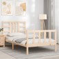 vidaXL Estructura de cama con cabecero madera maciza 90x200 cm vidaXL Estructura de cama con cabecero madera maciza 90x200 cm