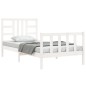 vidaXL Estructura de cama con cabecero madera maciza blanco 90x190 cm vidaXL Estructura de cama con cabecero madera maciza blanco 90x190 cm