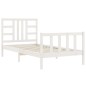 vidaXL Estructura de cama con cabecero madera maciza blanco 90x190 cm vidaXL Estructura de cama con cabecero madera maciza blanco 90x190 cm