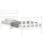vidaXL Estructura de cama con cabecero madera maciza blanco 100x200 cm vidaXL Estructura de cama con cabecero madera maciza blanco 100x200 cm