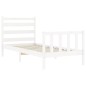 vidaXL Estructura de cama con cabecero madera maciza blanco 100x200 cm vidaXL Estructura de cama con cabecero madera maciza blanco 100x200 cm