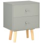 vidaXL Mesitas de noche 2 unidades madera maciza pino gris 40x30x50 cm