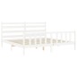 vidaXL Estructura de cama con cabecero madera maciza blanco 180x200 cm