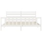 vidaXL Estructura de cama con cabecero madera maciza blanco 180x200 cm