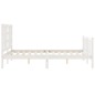 vidaXL Estructura de cama con cabecero madera maciza blanco 160x200 cm vidaXL Estructura de cama con cabecero madera maciza blanco 160x200 cm