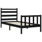 vidaXL Estructura de cama con cabecero madera maciza negro 90x200 cm